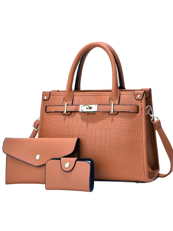 Alenor | Crocodile Embossed Handbag Set