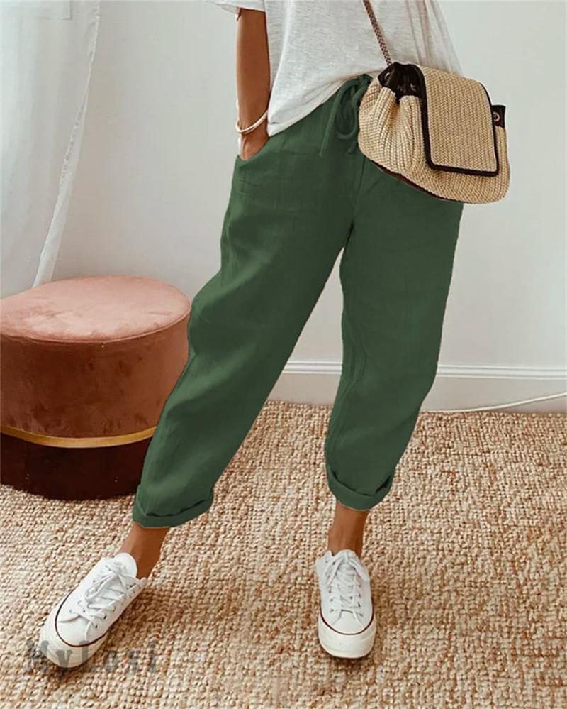 Charlotte | Cotton Linen Trousers