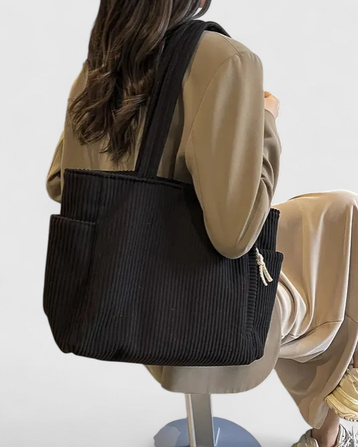 Angelique | Sophisticated Cord Tote Bag