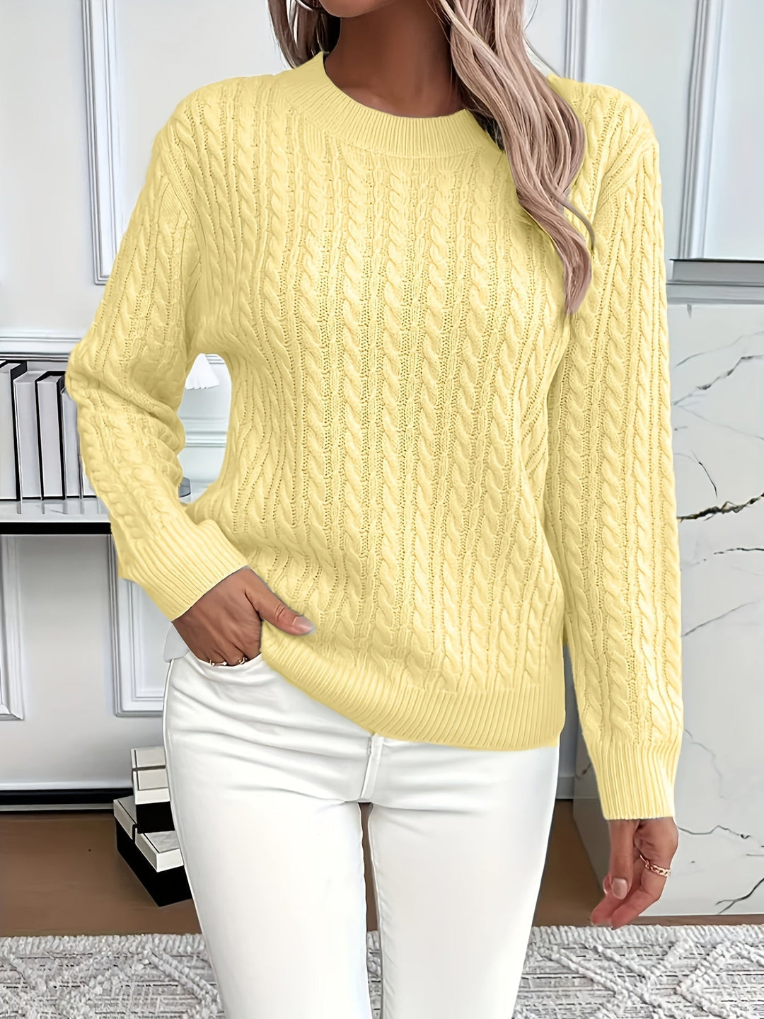 Amelia - Classic Cable Knit Jumper