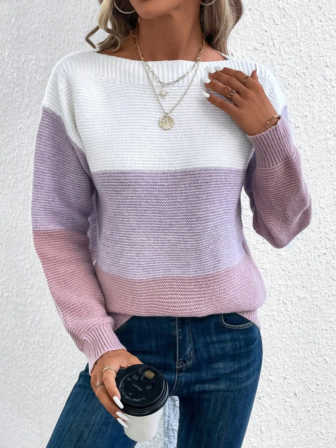 Elodie | Tricolour Patchwork Sweater