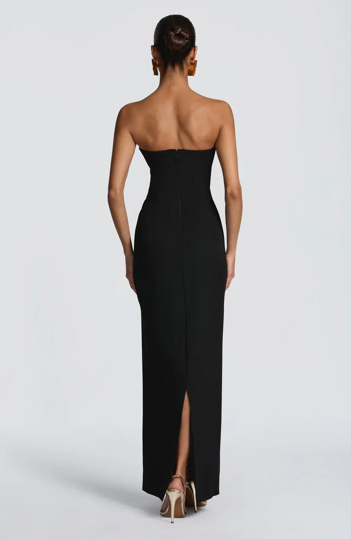 Alba | Sculpted Muse Maxi Dress - Black