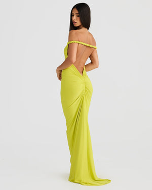Alina | Silhouette-Shaping Evening Dress - Chartreuse