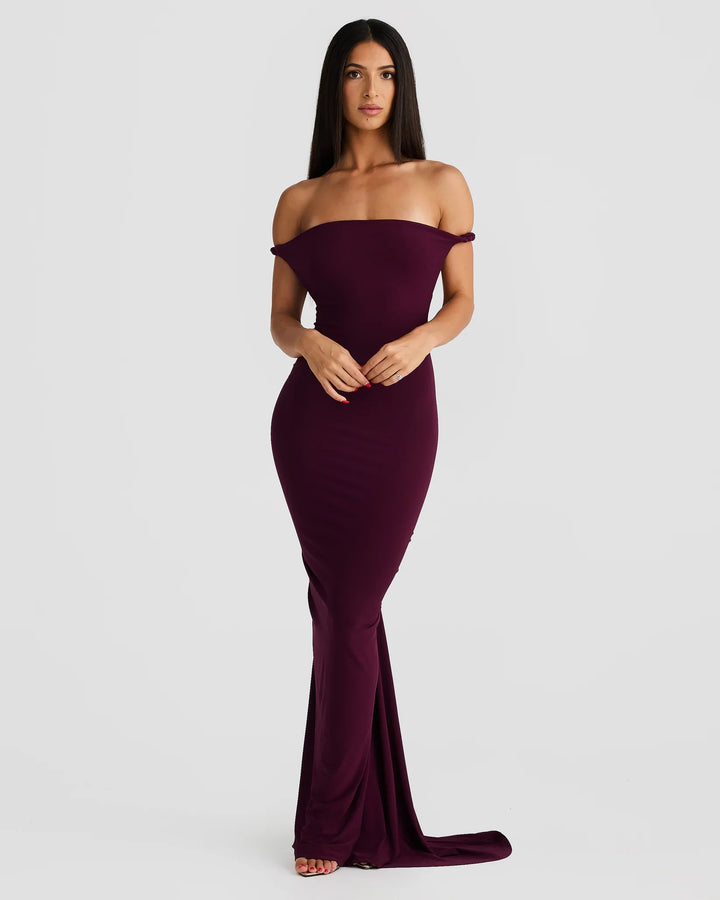 Alina | Silhouette-Shaping Evening Dress - Mulberry