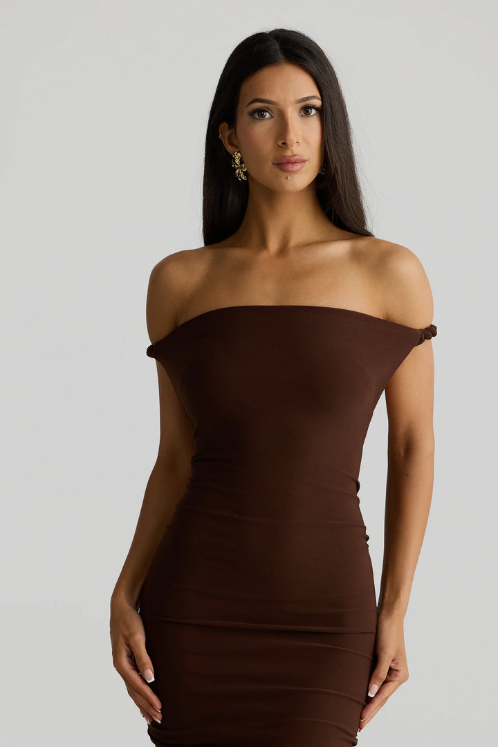 Alina | Silhouette-Shaping Evening Dress - Brown