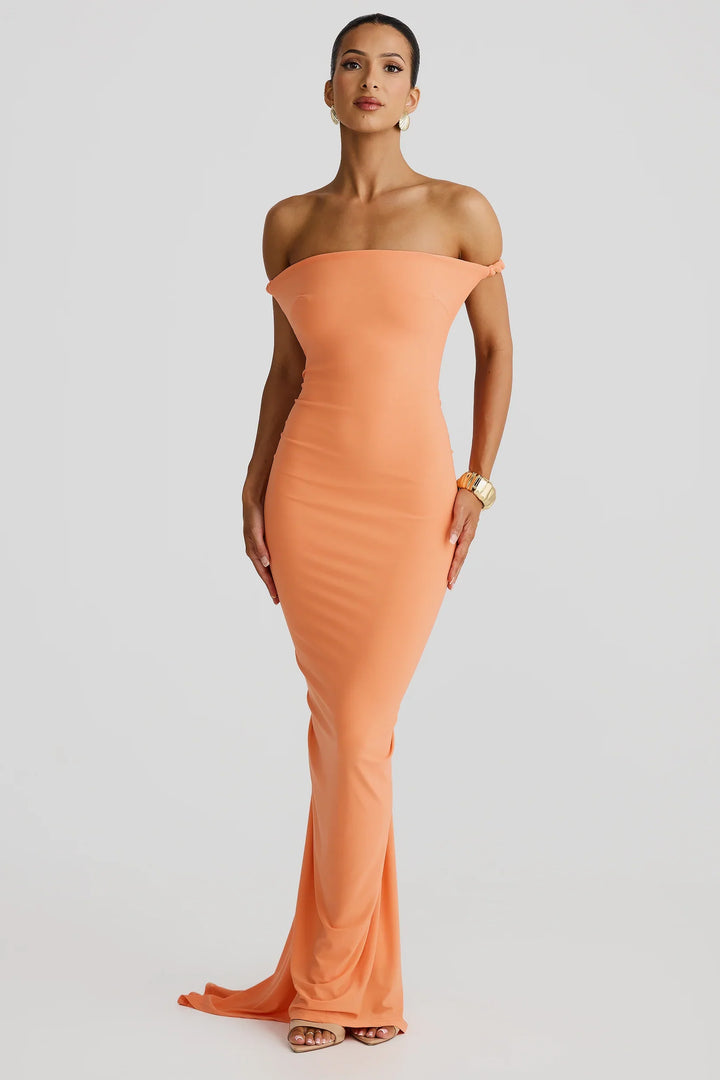 Alina | Silhouette-Shaping Evening Dress - Papaya
