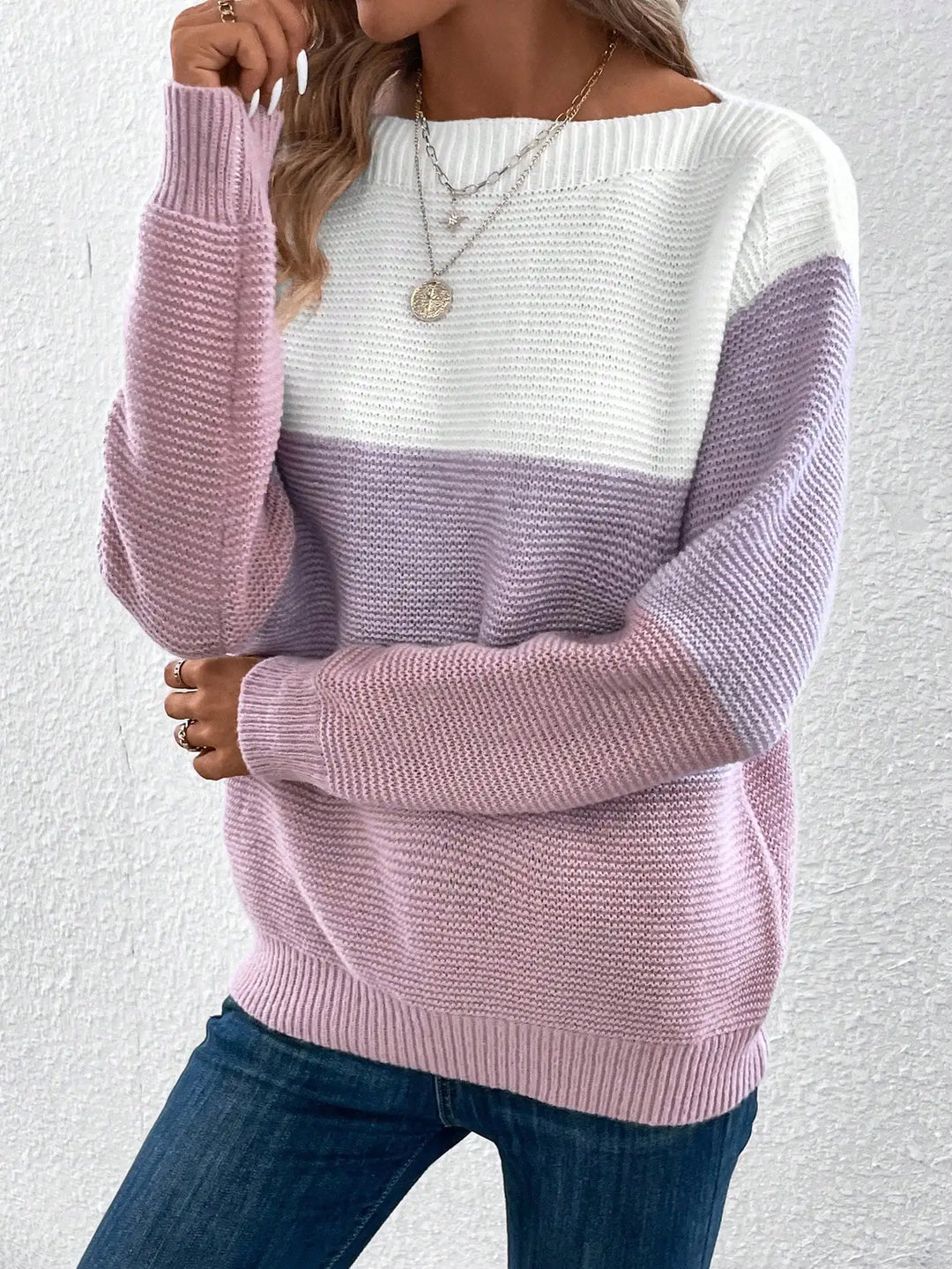 Elodie | Tricolour Patchwork Sweater