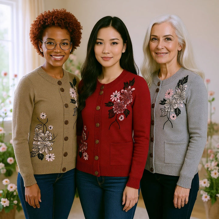 Marielle - Embroidered Knit Cardigan