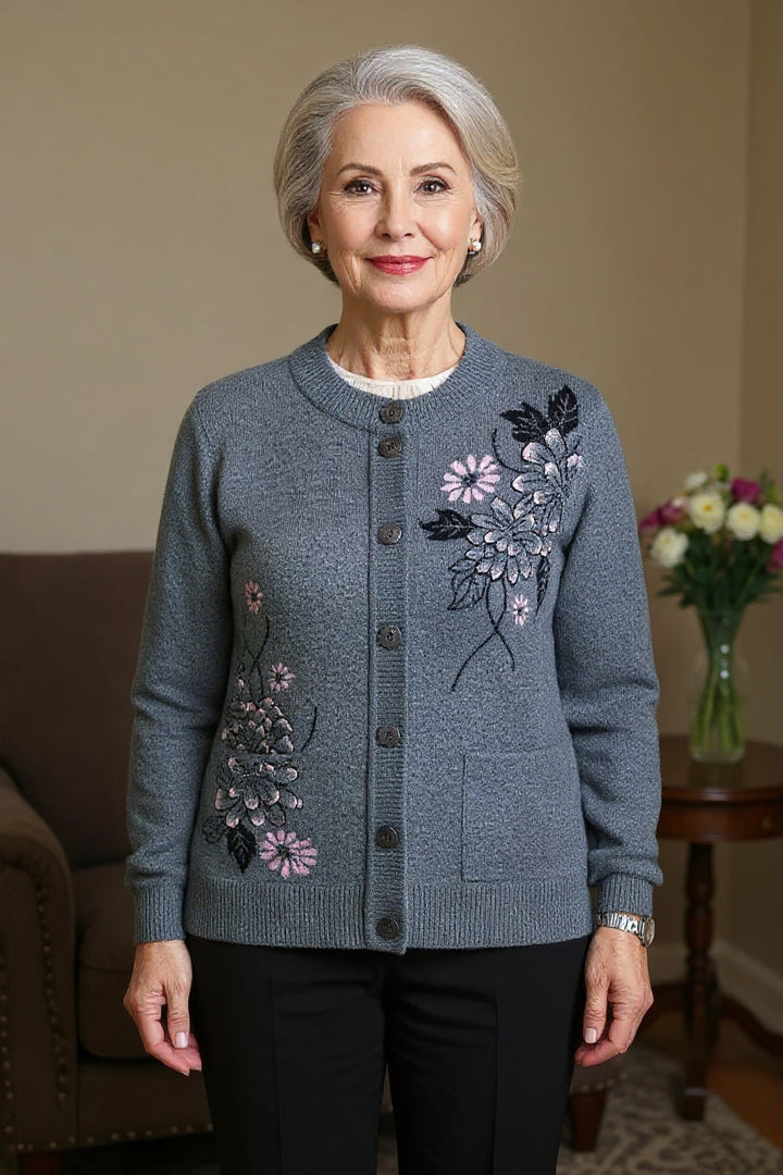 Marielle - Embroidered Knit Cardigan
