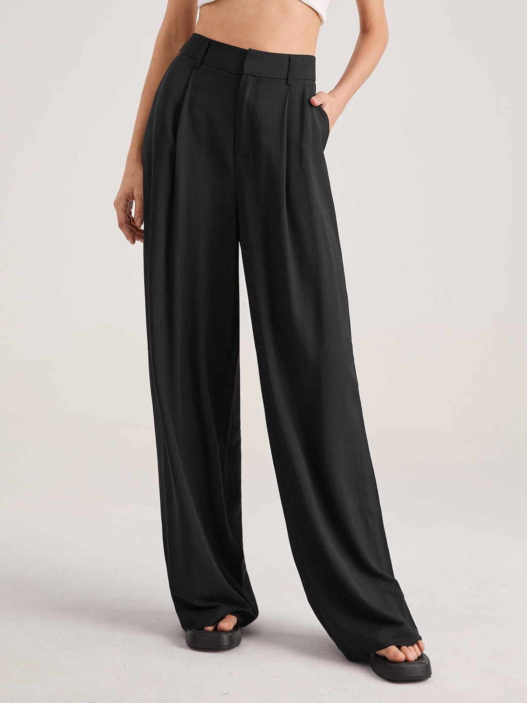 Nadia | Elegant High-Waist Pleated Pants