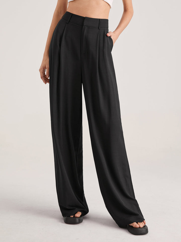 Nadia | Elegant High-Waist Pleated Pants