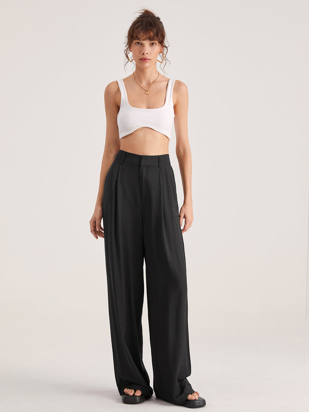 Nadia | Elegant High-Waist Pleated Pants