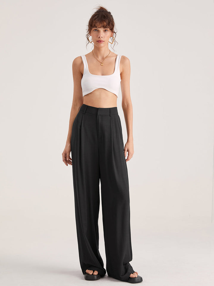 Nadia | Elegant High-Waist Pleated Pants