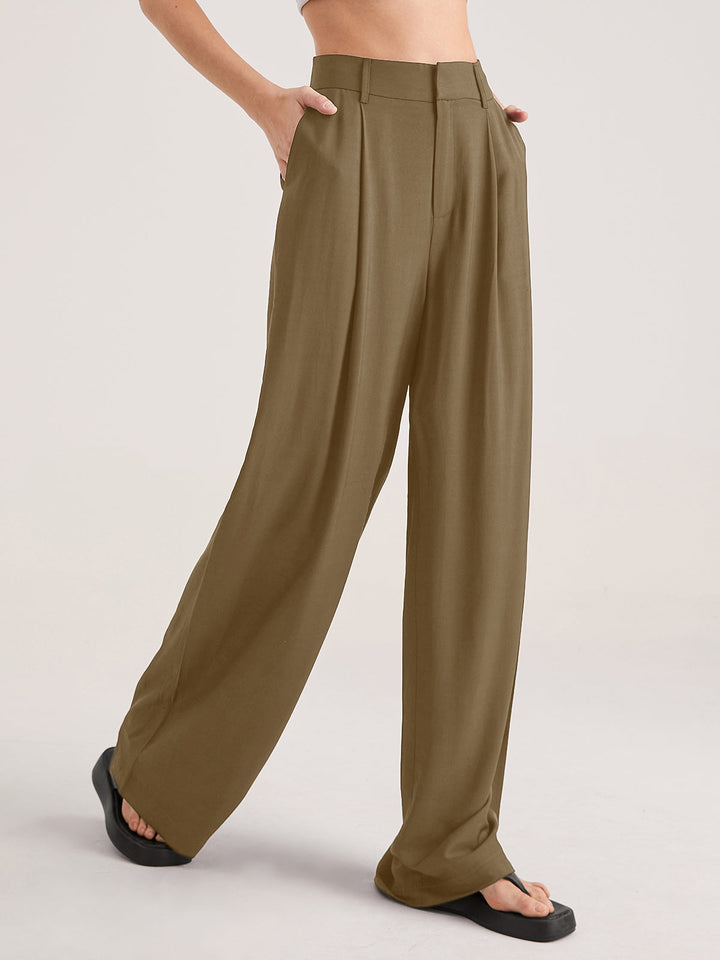 Nadia | Elegant High-Waist Pleated Pants