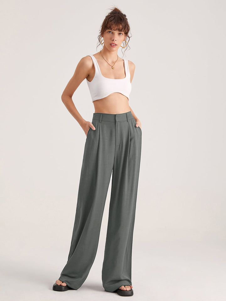 Nadia | Elegant High-Waist Pleated Pants