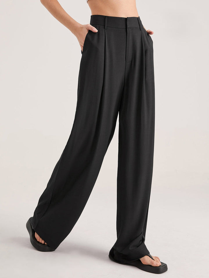 Nadia | Elegant High-Waist Pleated Pants