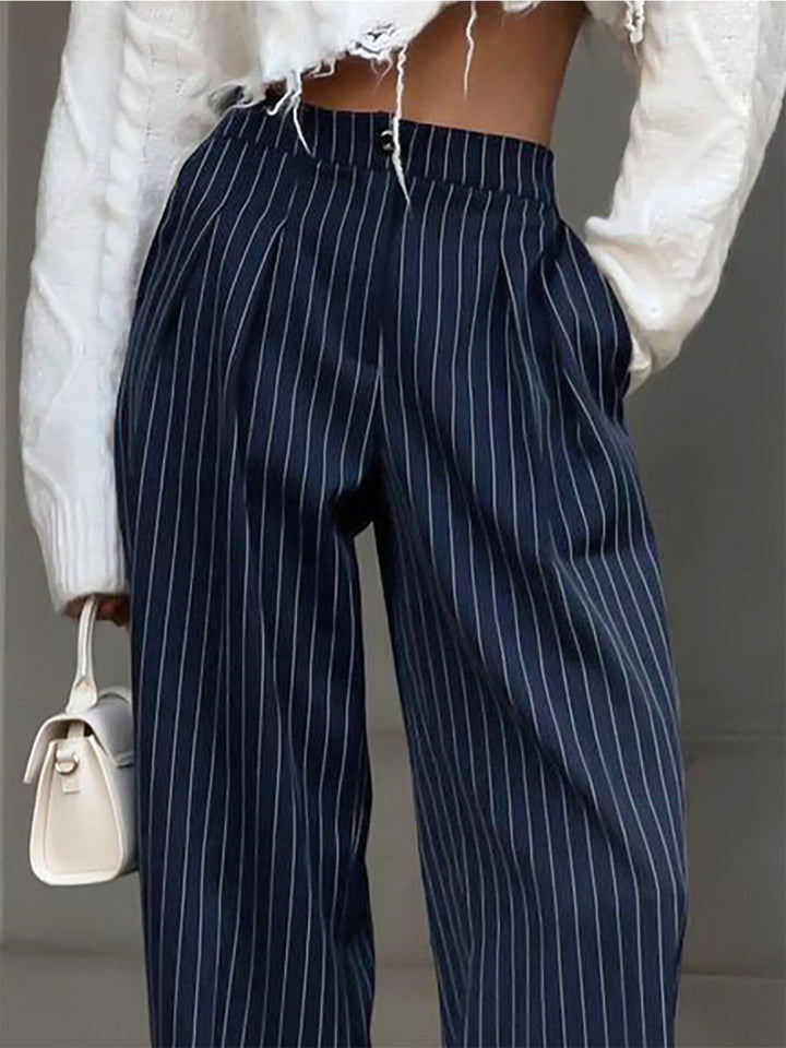 Diana | Elegant Striped Pleated Pants