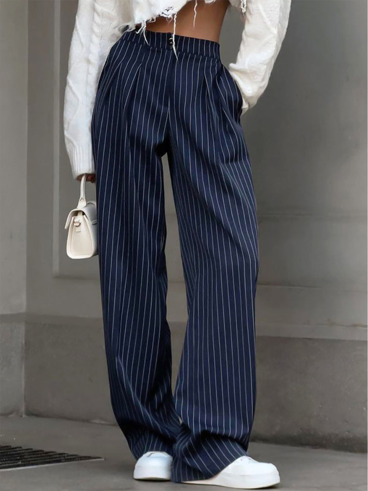 Diana | Elegant Striped Pleated Pants