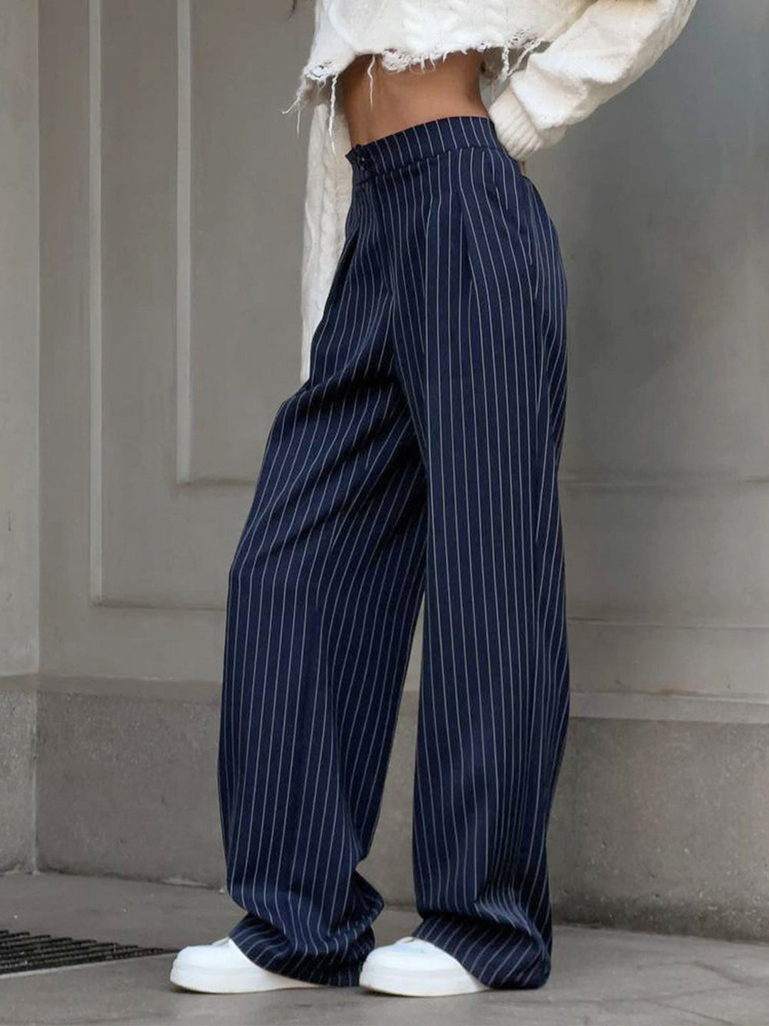Diana | Elegant Striped Pleated Pants