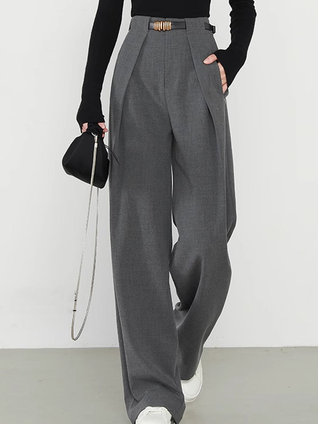 Lina - High-Waisted Wide-Leg Trousers