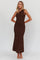Seraphina | One-Shoulder Maxi Dress - Chocolate