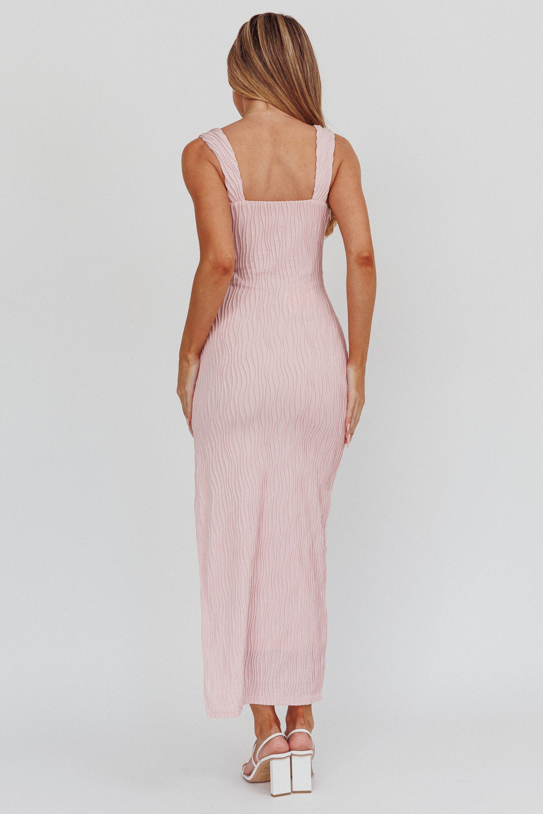 Aurélia | Textured Maxi Dress - Blush