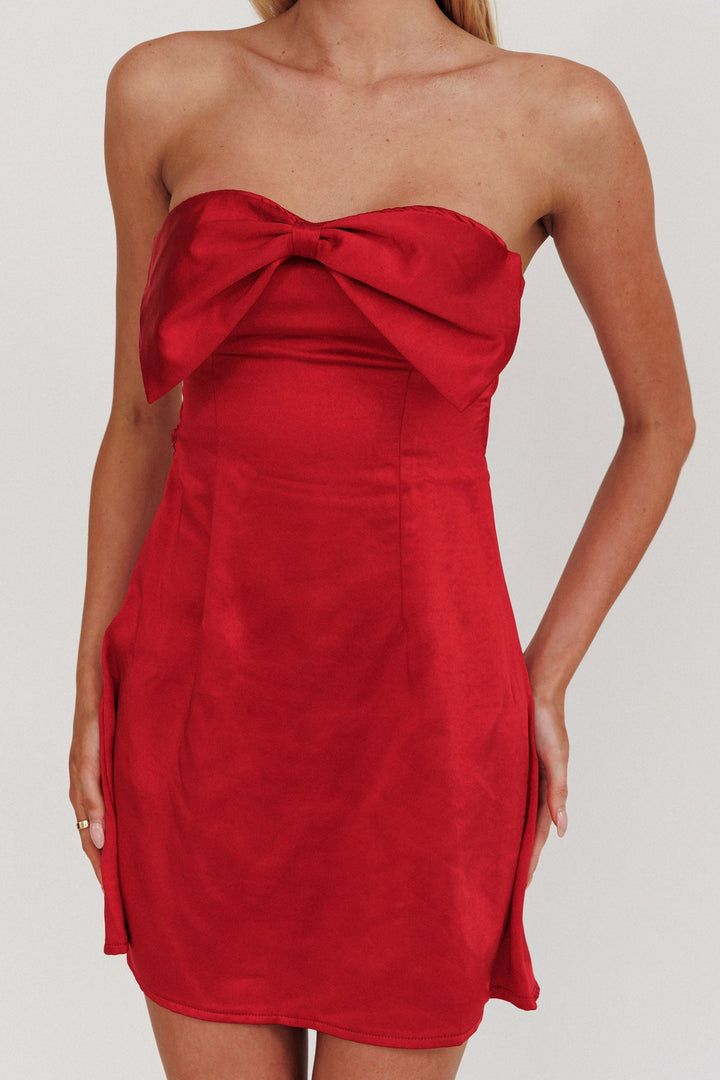 Sandi | Strapless Mini Dress - Red
