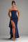 Belladonna | Strapless Ruched Maxi Dress - Navy