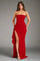 Belladonna | Strapless Ruched Maxi Dress - Red