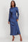 Loveland | Elegant Satin Midi Dress - Blue