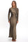 Loveland | Elegant Satin Midi Dress - Olive