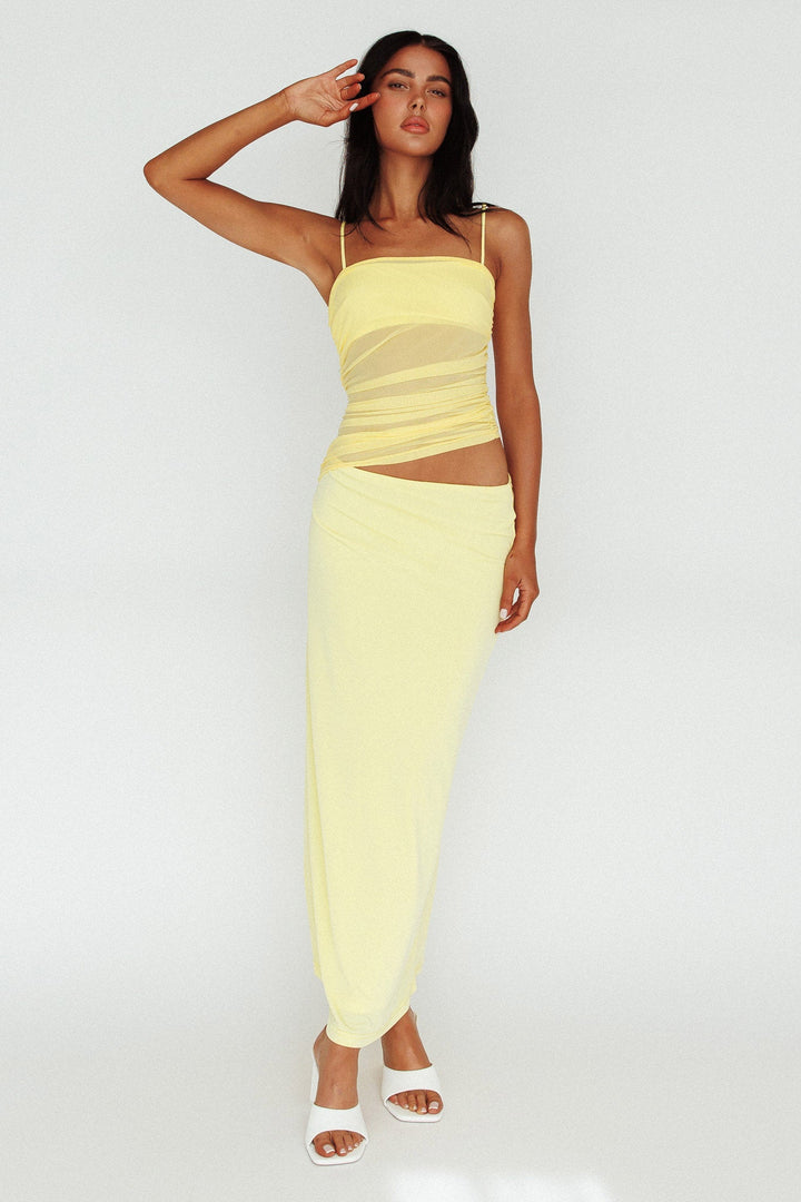 Lorely | Cut-Out Midi Dress - Yellow