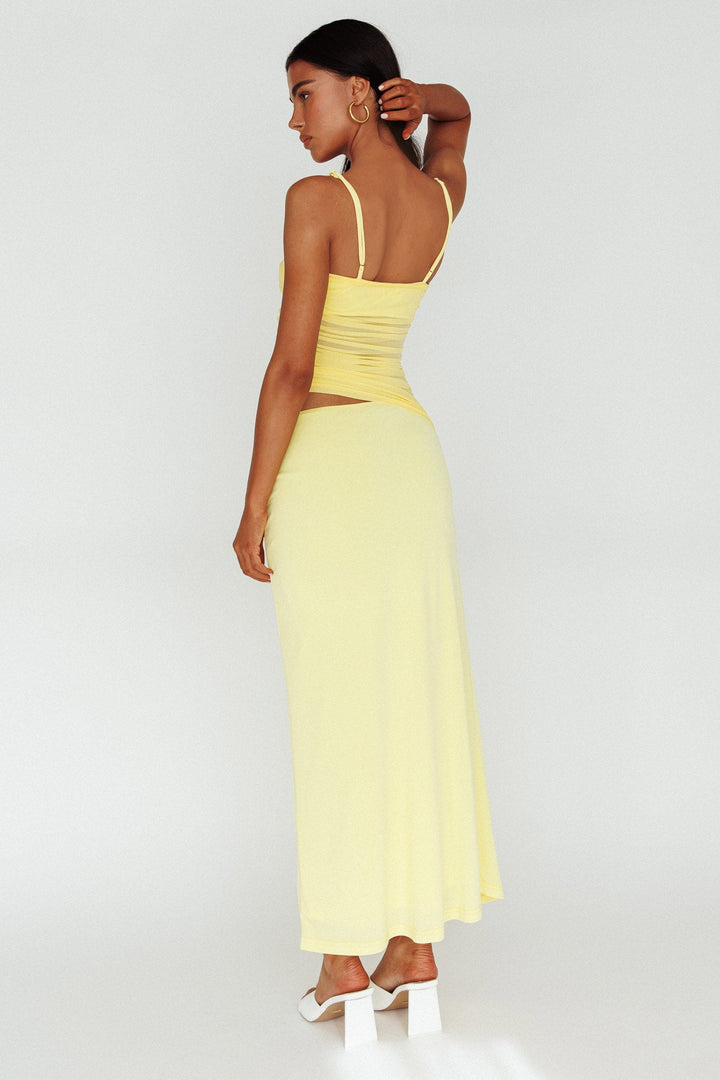 Lorely | Cut-Out Midi Dress - Yellow