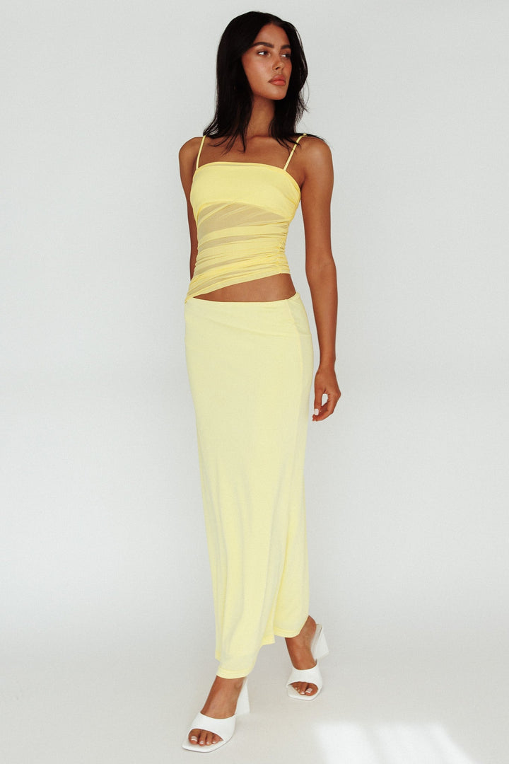 Lorely | Cut-Out Midi Dress - Yellow
