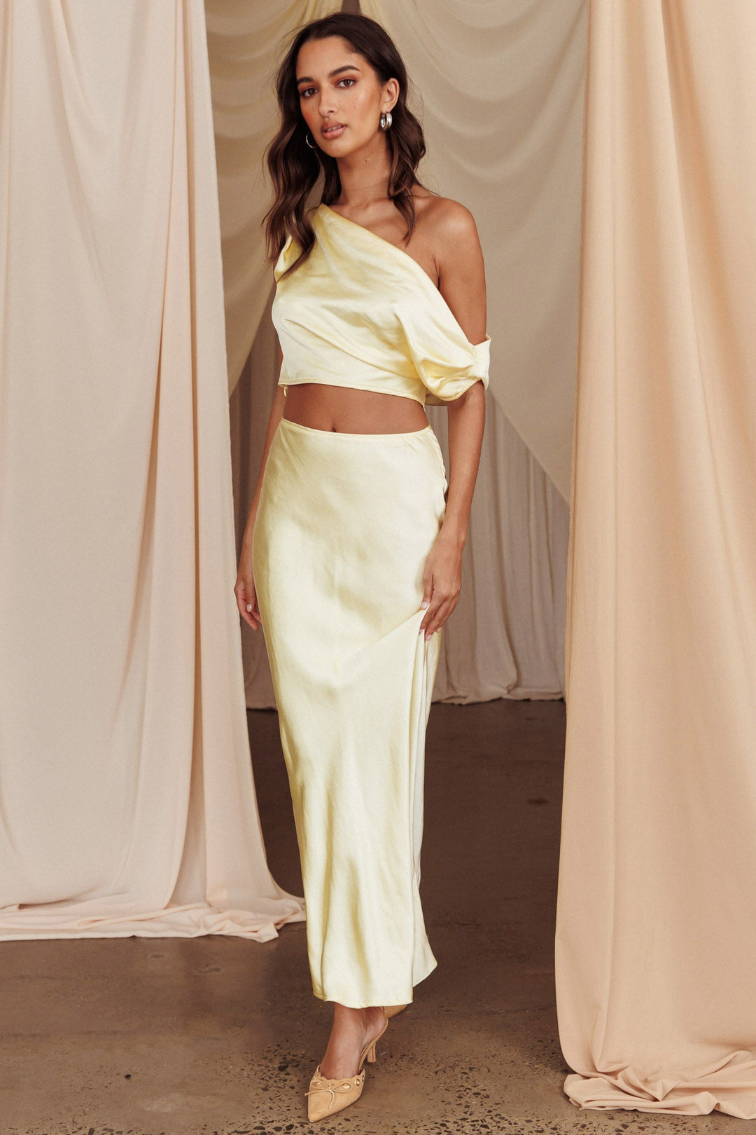 Alivya | Satin Occasion Top - Butter