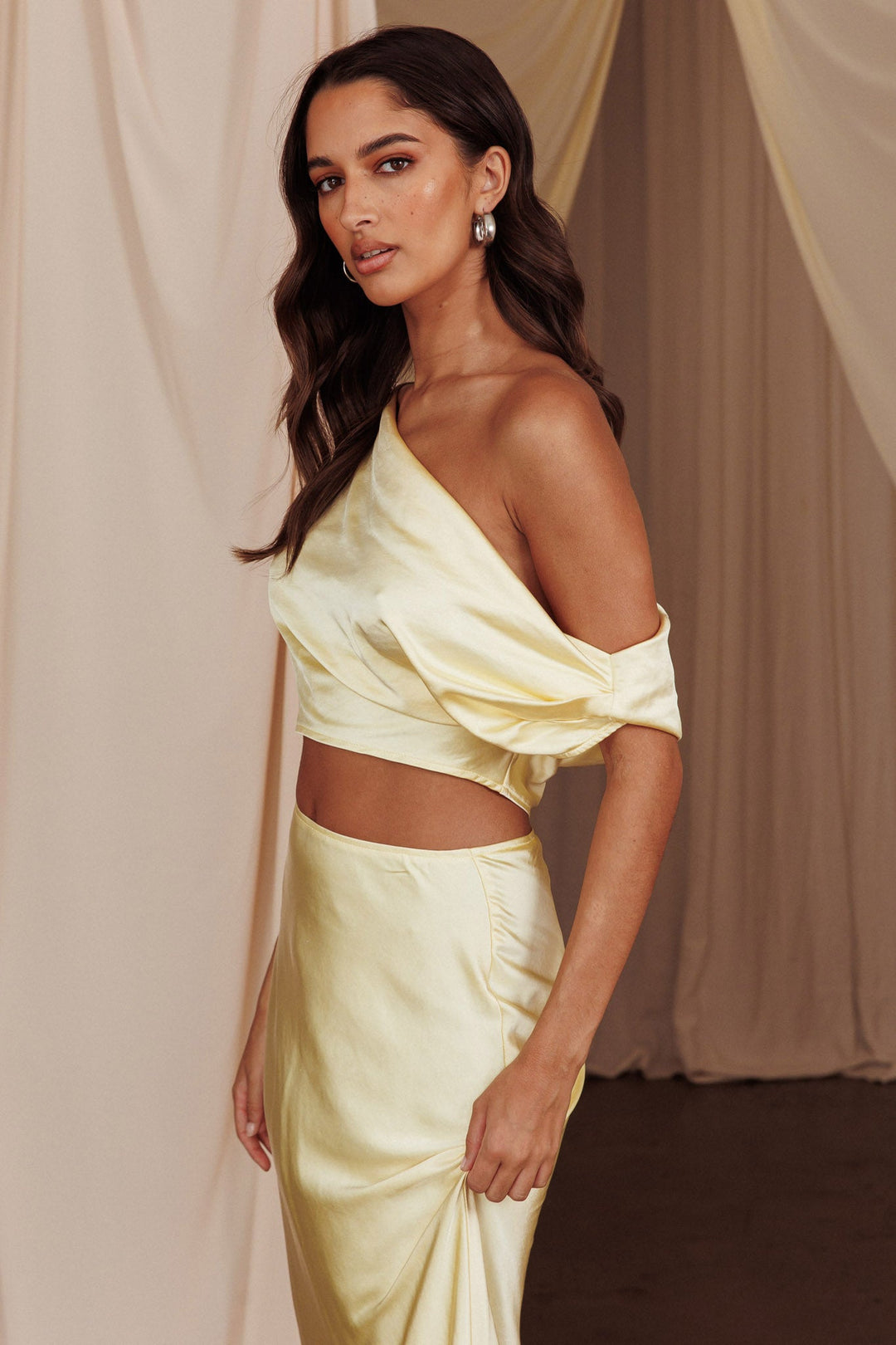 Alivya | Satin Occasion Top - Butter