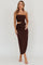 Alessia | Halterneck Midi Dress - Chocolate