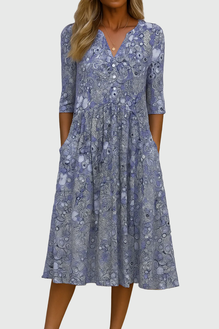 Harlow | Graceful V-Neck Midi Dress