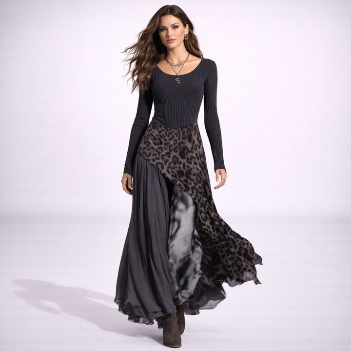 Carmen | Bohemian Leopard Print Maxi Dress