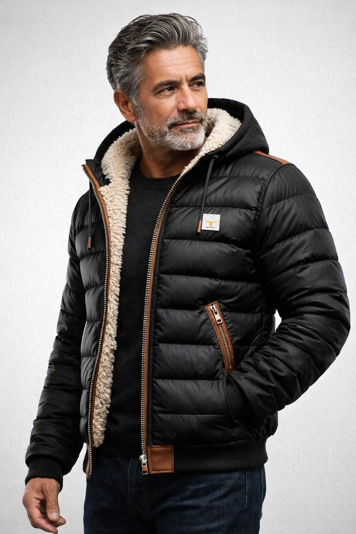 Théo | Quilted coat with hood and sherpa lining