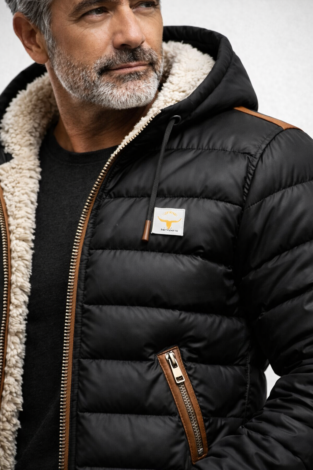 Théo | Quilted coat with hood and sherpa lining