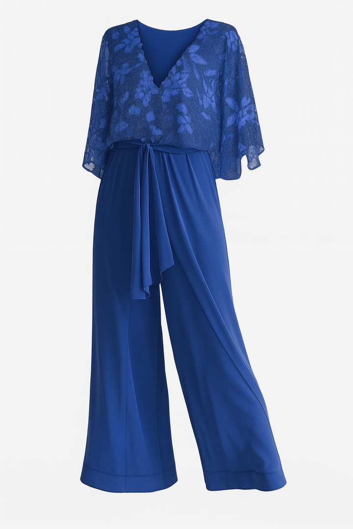 Claribel | Textured V-Neck Set