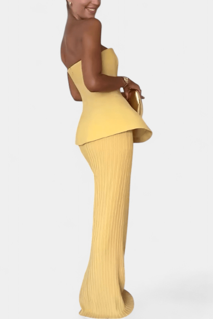 Trinidad | Strapless Pleated Set