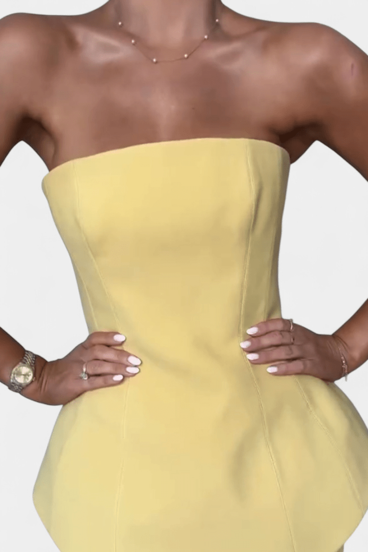 Trinidad | Strapless Pleated Set