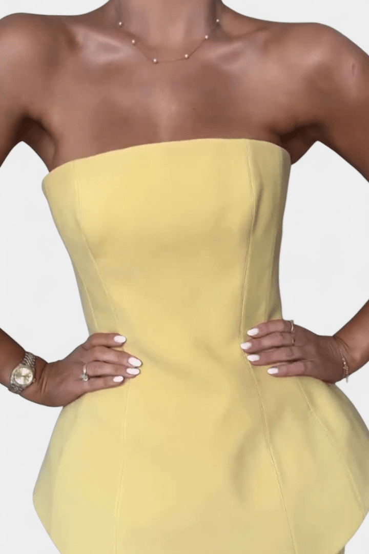 Trinidad | Strapless Pleated Set
