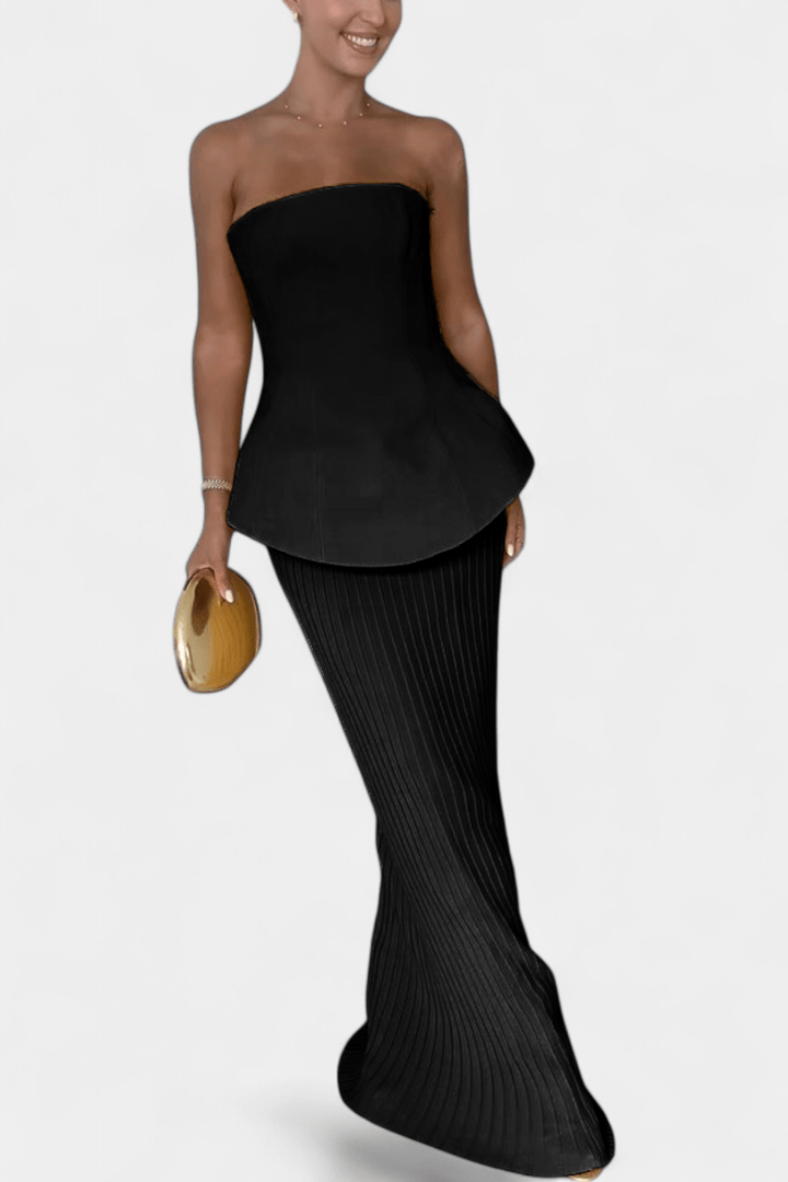 Trinidad | Strapless Pleated Set