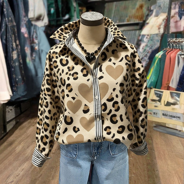 Vintage Leopard Print Blouse
