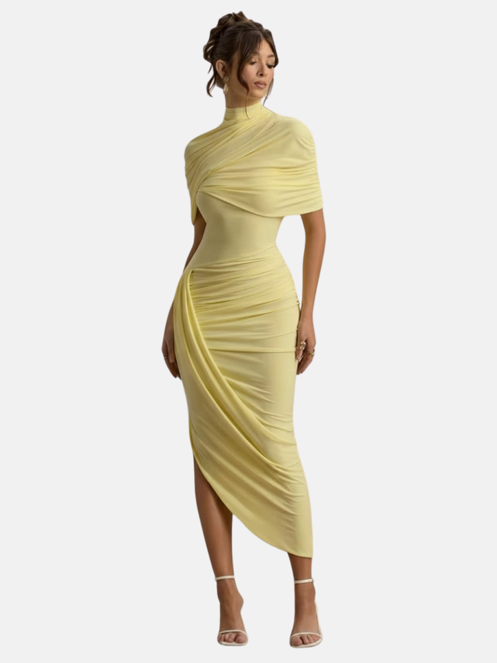 Lyra | Bodycon Maxi Dress - Yellow