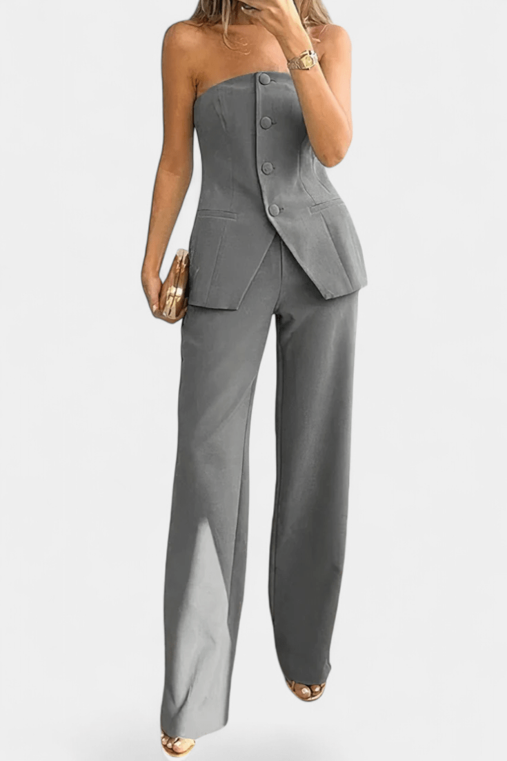 Ekaterina | Strapless Wide-Leg Set