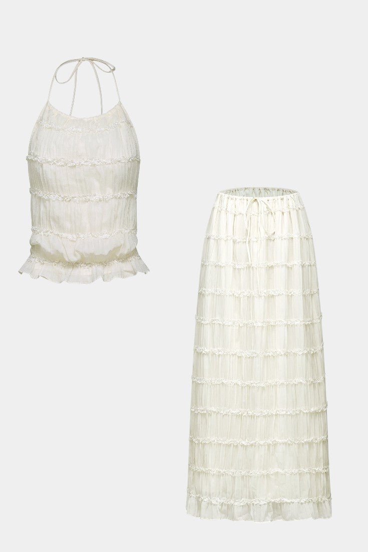 Eugenie | Pleated Halter Set